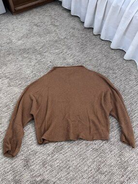 Leith Cropped Brown Sweater